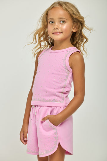 Pink-Purple Diamond Sparkle Short Set