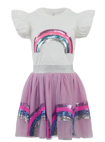 Pre-Order Purple Smiley Rainbow Tee & Skort