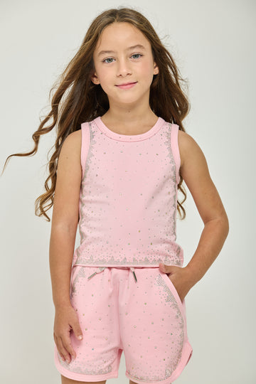 Pre-Order Pink Diamond Sparkle Top & Short Set