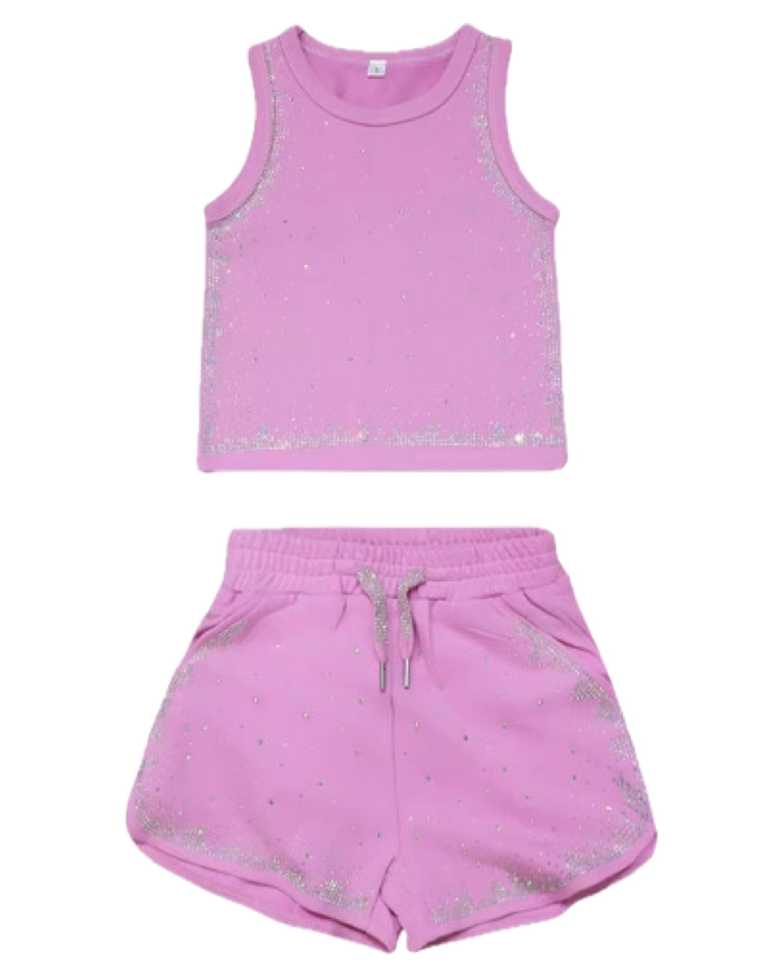 Pink-Purple Diamond Sparkle Short Set
