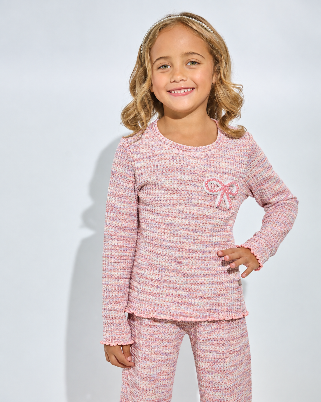 Pre-Order Pink Pop Pearl Bow Top & Pant Set