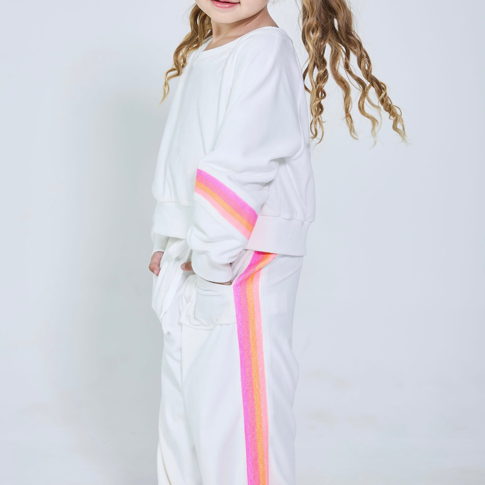 Neon Rainbow Plush Sweat Set