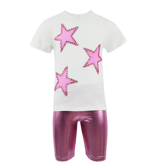 Hot Pink Star Tee & Short Set