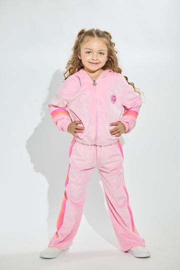 Pre-Order Pink Plush Smiley Neon Rainbow Jacket & Pant Set
