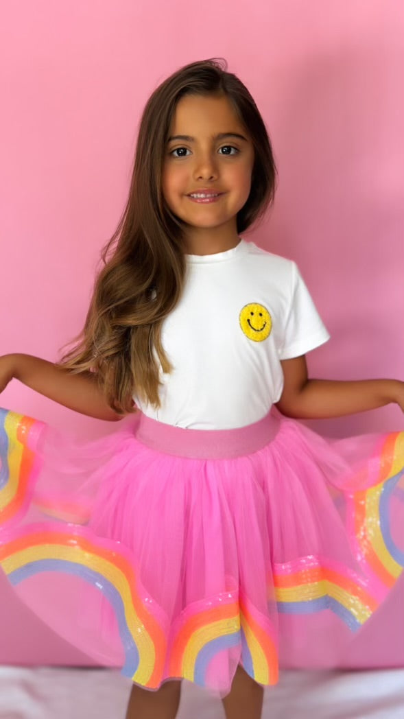 Smiley Rainbow Tee & Skort Set