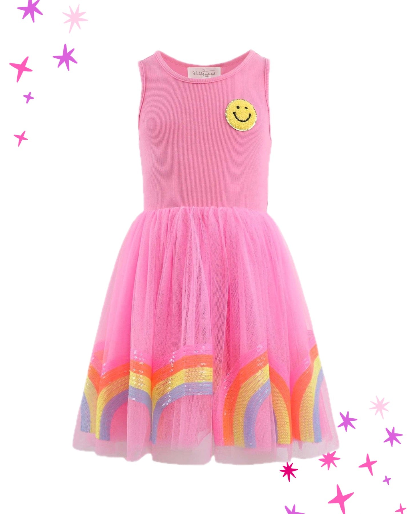 Smiley Rainbow Racer Back Dress