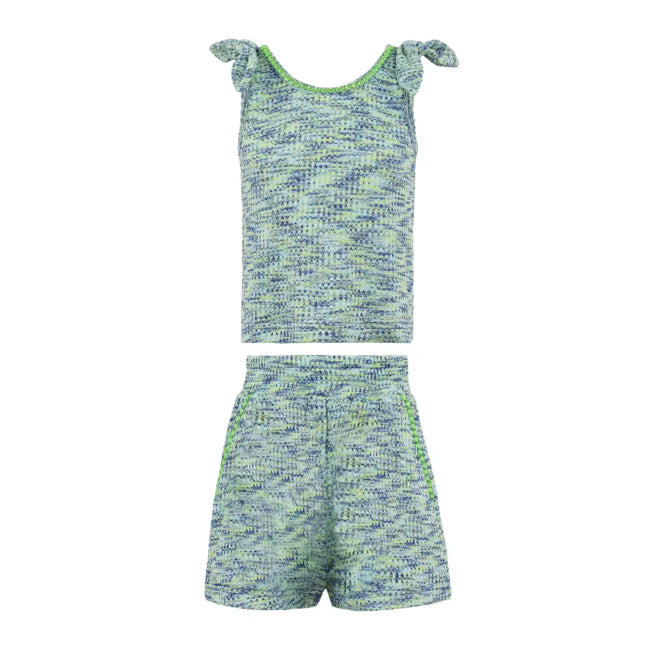 Pre-Order Green Pop Crystal Top & Short Set