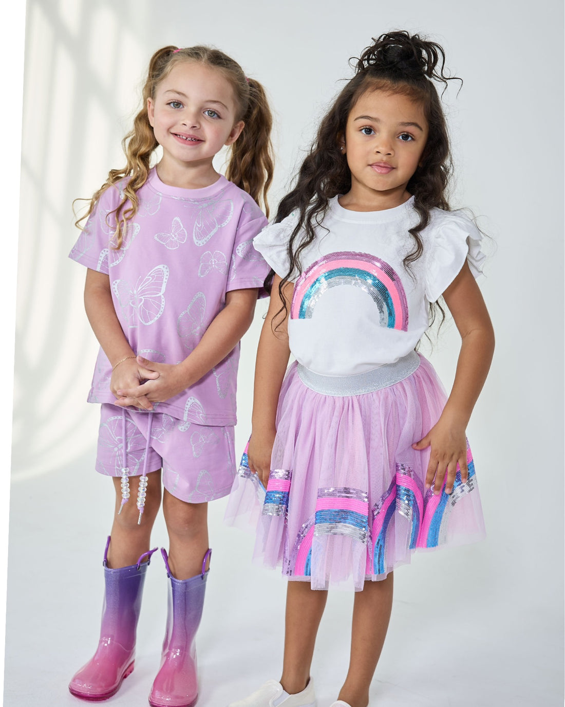 Pre-Order Purple Smiley Rainbow Skort