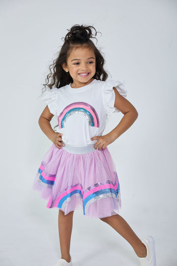 Pre-Order Purple Smiley Rainbow Tee & Skort