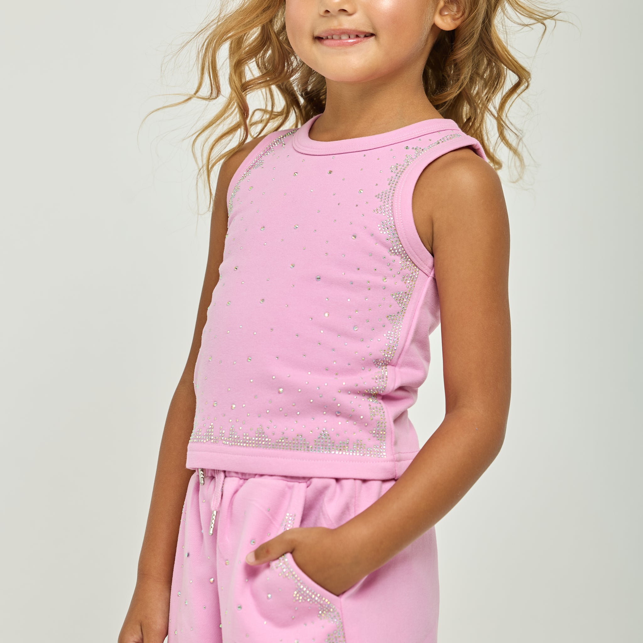 Pink-Purple Diamond Sparkle Short Set