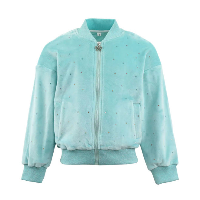 Pre-Order Teal Sparkle Plush Jacket & Bellbottom Set