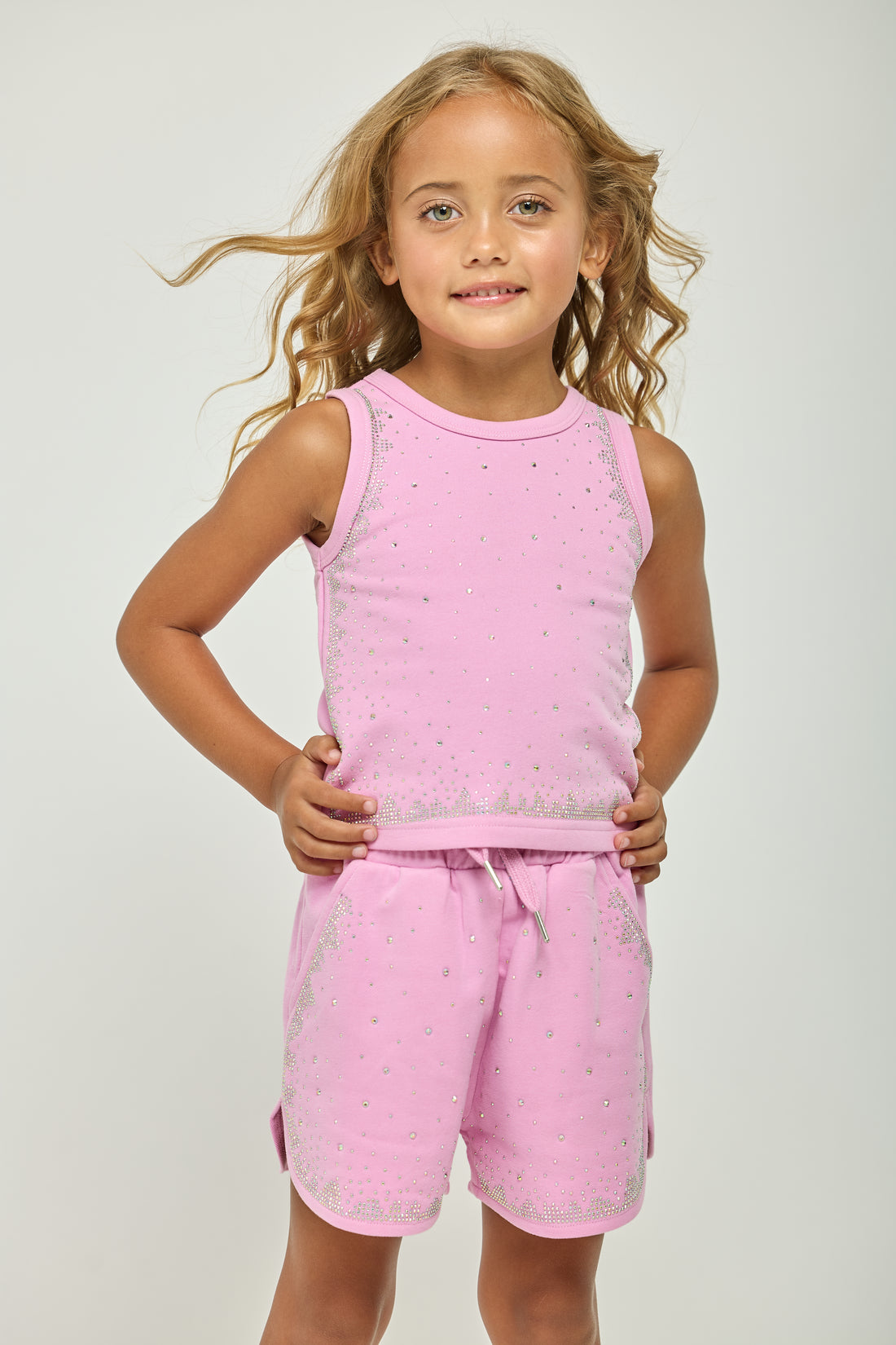 Pink-Purple Diamond Sparkle Short Set