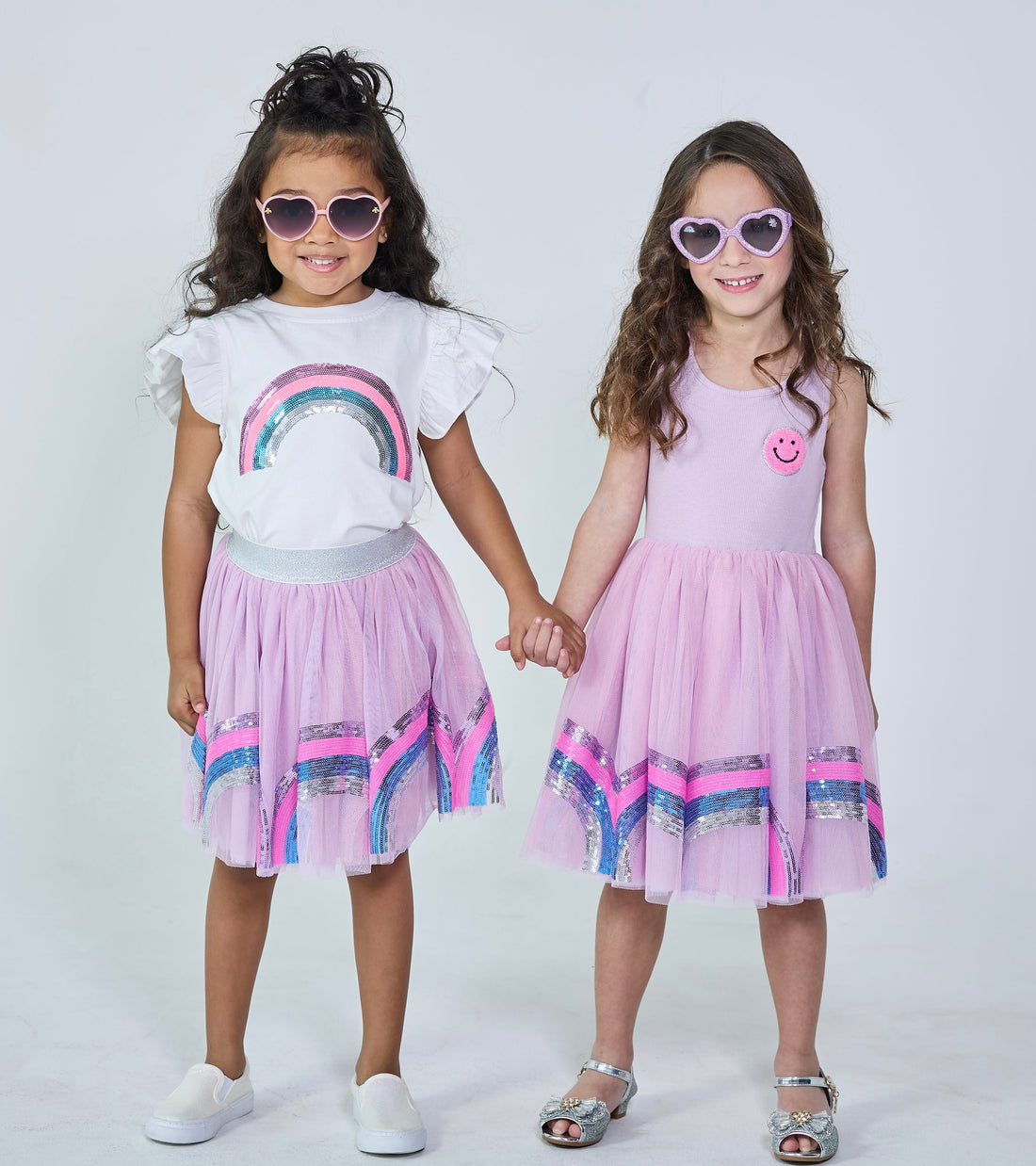 Pre-Order Purple Smiley Rainbow Tee & Skort