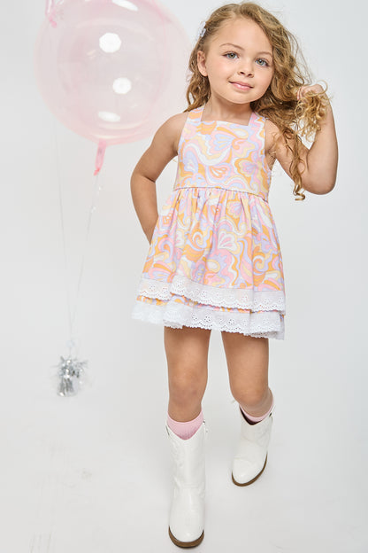 Pastel Groovy Child Dress & Short Set